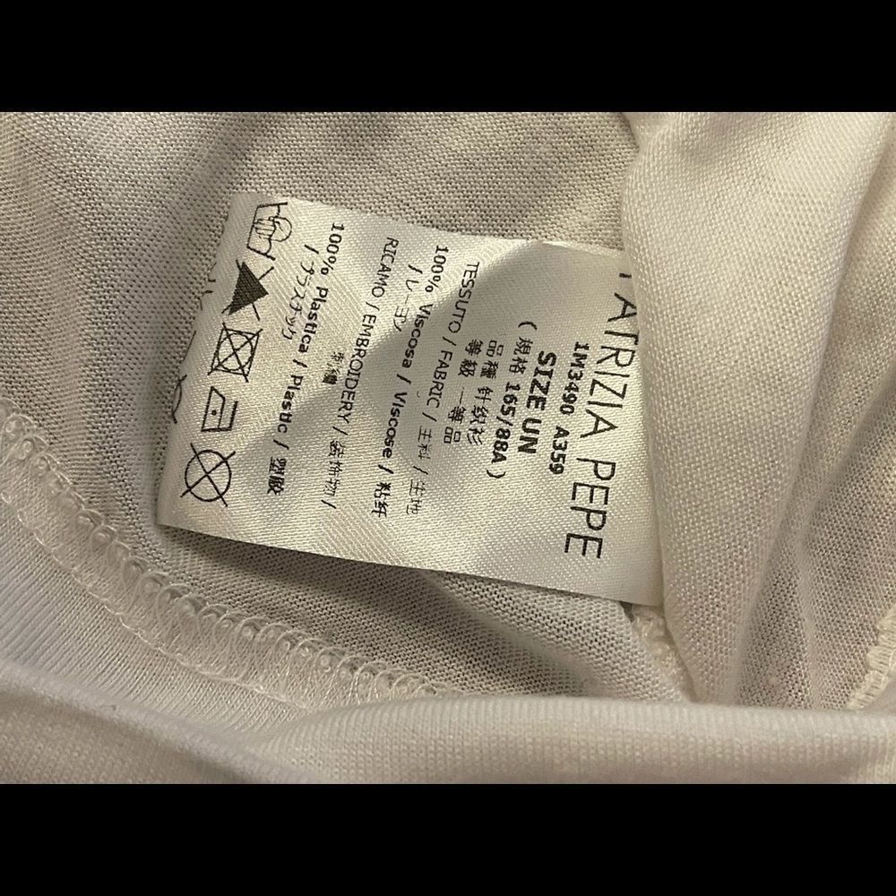 NWT Patrizia Pepe Super Soft Viscose White Tee Shirt Size U - Picture 7 of 10